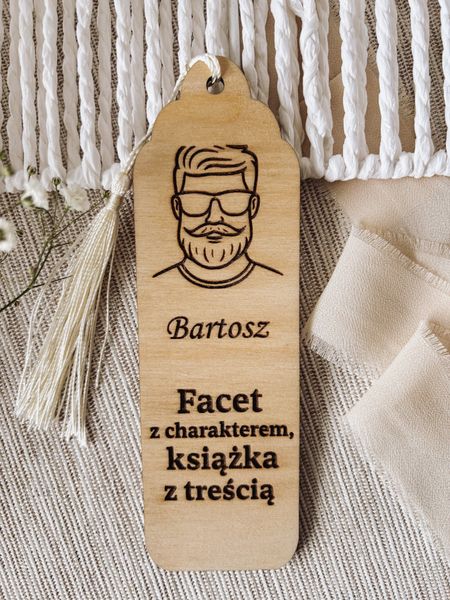 Zakładka „Facet z charakterem, książka z treścią”
